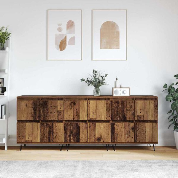 vidaXL Sideboards 3 pcs Old wood 180 x 35 x 70 cm Engineered wood