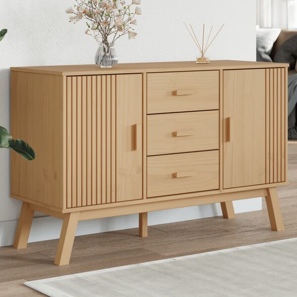 vidaXL Sideboard OLDEN Brown 114x43x73.5cm Solid Wood Pine