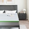 vidaXL Mattress Topper White and Green 200 x 200 x 6 cm Jaquard Fabric
