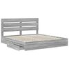 vidaXL Storage Bed Grey Sonoma 180 x 200 cm Engineered Wood