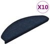 vidaXL Stair Mats Self-adhesive 10 pcs 65x21x4 cm Navy Half Round Large