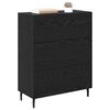 vidaXL Sideboard Black Oak 69.5 x 34 x 90 cm Engineered Wood and Iron