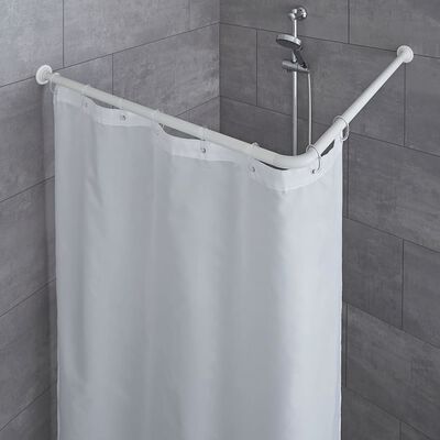 Kleine Wolke Corner Shower Curtain Rod 90x90 cm White