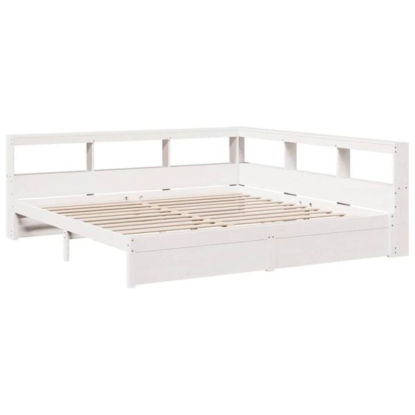 vidaXL Bookcase Bed without Mattress White 180x200 cm Solid Wood Pine