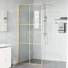vidaXL Walk-in Shower Wall Gold 90 x 195 cm Tempered Glass