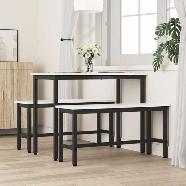 vidaXL Dining Bench White 100 x 32.5 x 49 cm Solid pine wood