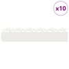 vidaXL Lawn Edgings 10 pcs White 103 x 0.05 x 22 cm Steel