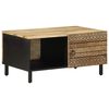 vidaXL Coffee Table Black 80x50x40 cm Solid Rough Wood Mango