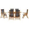 vidaXL Garden Dining Set 7 pcs Black Solid acacia wood and poly rattan