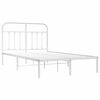 vidaXL Metal Bed Frame without Mattress with Headboard White 120x190cm
