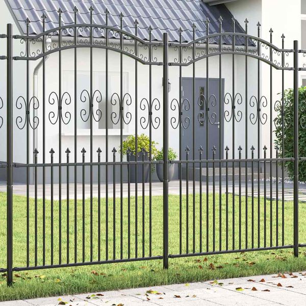 vidaXL Garden Fence Grey 240 x 228 cm Powder-coated steel