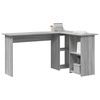 vidaXL Desk with Shelf Grey Sonoma 142 x 102 x 73 cm Engineered Wood