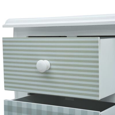 vidaXL Bedside Cabinet White and Grey 43x32x65 cm MDF