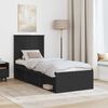 vidaXL Bed Frame with Headboard Black 75 x 190 cm Solid Pine Wood