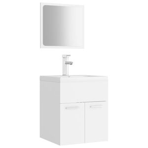 vidaXL Bathroom Furniture Set | White | Engineered wood, Ceramic | Compact