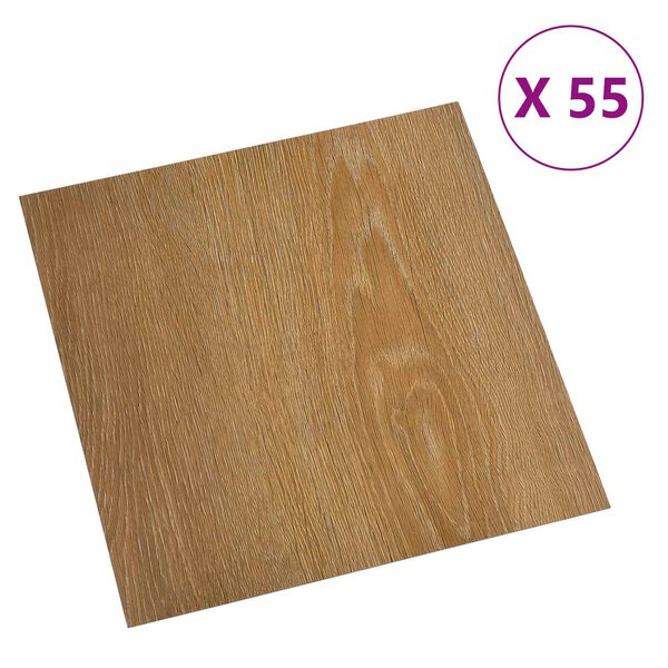 vidaXL Flooring Planks 55 pcs Brown 5.11 m&sup2; PVC