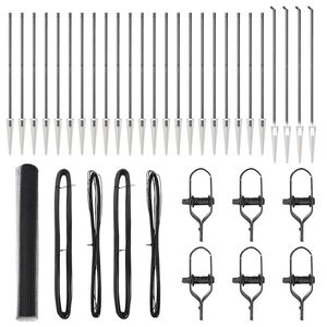 vidaXL Fence Post Grey 50 x 1.4 m (25 mm mesh) Steel and PVC