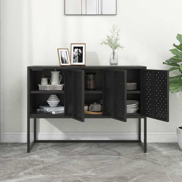 vidaXL Sideboard Black 105x35x75 cm Steel