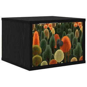 vidaXL Wall-mounted Bedside Cabinet ZAANDAM Black Oak 36 x 33 x 25 cm