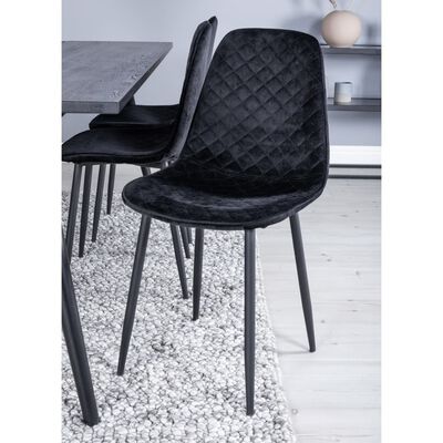 Venture Home Dining Chairs 2 pcs Polar Velvet with Stitches Black
