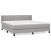 vidaXL Box Spring Bed with Mattress Light Grey 160x200 cm Fabric