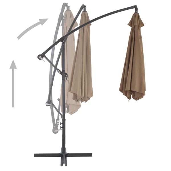vidaXL Cantilever Umbrella with Aluminium Pole 300 cm Taupe