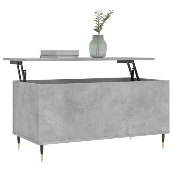vidaXL Coffee Table Concrete Grey 90x44.5x45 cm Engineered Wood