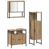 vidaXL Bathroom Furniture Set with Shelf 3 pcs Brown Engineered wood