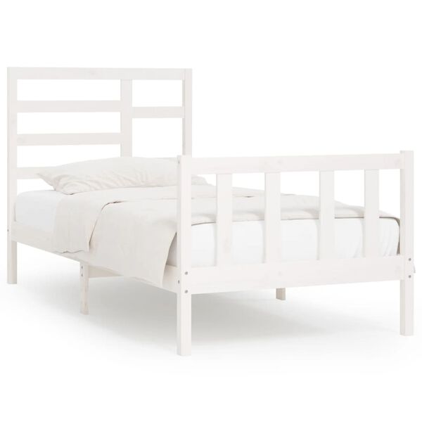 vidaXL Bed Frame without Mattress White 100x200 cm Solid Wood Pine