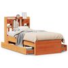 vidaXL Bookcase Bed without Mattress Wax Brown 100x200 cm Solid Wood Pine