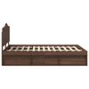vidaXL Bed Frame with Headboard Brown Oak 140 x 200 cm Solid Pine Wood
