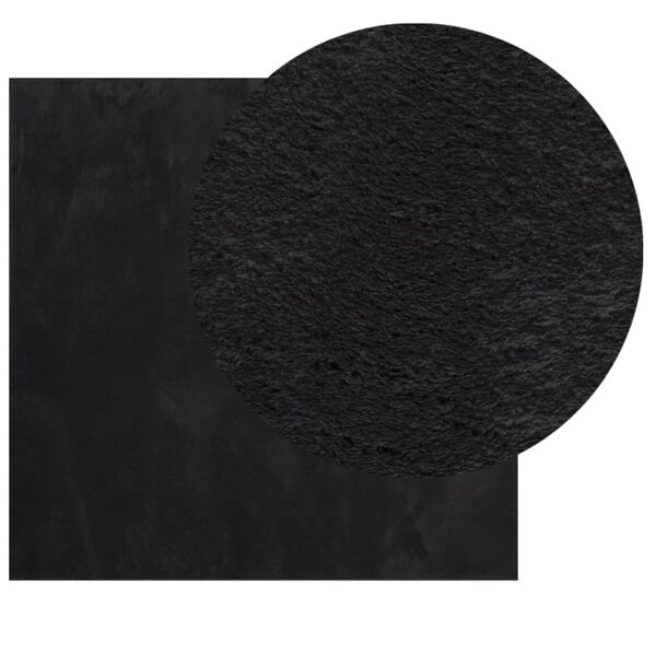 vidaXL Rug HUARTE Short Pile Soft and Washable Black 240x240 cm