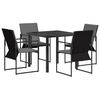 vidaXL Garden Dining Set 5 pcs Black and Anthracite 80 x 80 x 73 cm