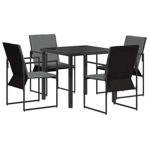 vidaXL Garden Dining Set 5 pcs Black and Anthracite 80 x 80 x 73 cm