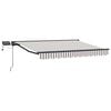 vidaXL Manual Awning Frame with LEDs Light Grey and White 3 x 2.5 m