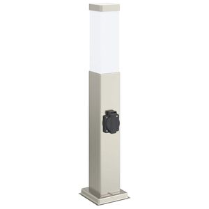 vidaXL Bollard Light with Outlet 50 cm Stainless Steel IP44