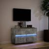 vidaXL TV Wall Cabinet with LED Lights Concrete Grey 80x31x45 cm
