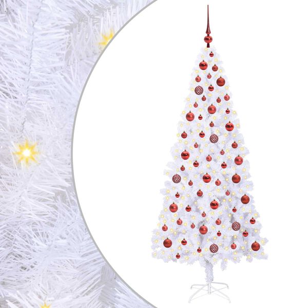 vidaXL Artificial Christmas Tree with Stand White 180 cm PVC and Steel