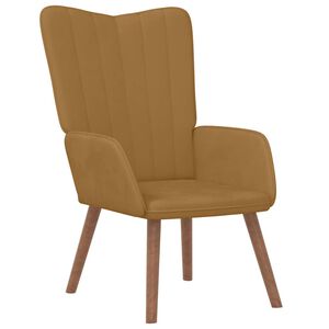 vidaXL Relaxing Chair Brown Velvet