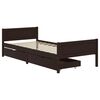 vidaXL Bed Frame without Mattress Dark Brown 100x200 cm Solid Wood