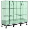 vidaXL Garden Planter with Greenhouse Cover&Wheels 3 pcs White PP