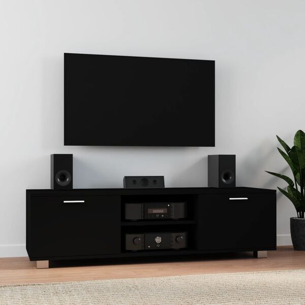vidaXL TV Cabinet Black 140x40.5x35 cm Engineered Wood