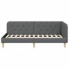 vidaXL Corner Bed Frame with Headboard Dark Grey 90 x 190 cm Fabric