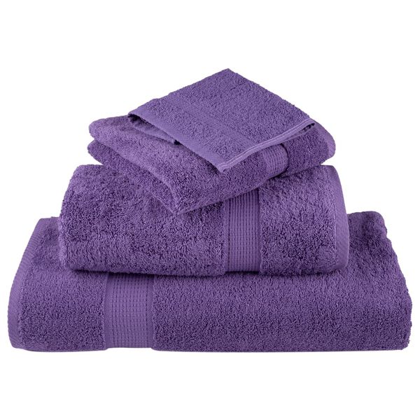 vidaXL Premium Wash Towels SOLUND 2 pcs Purple 30x30 cm 600 gsm