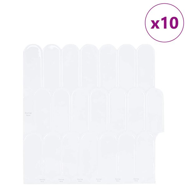 vidaXL Decorative Stickers 10 pcs White 30 x 30 x 0.8 cm