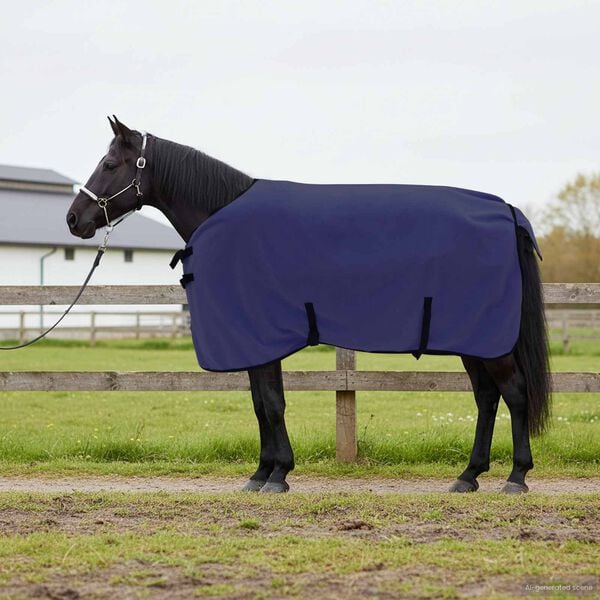 vidaXL Horse Blanket Navy Blue Polyester