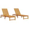 vidaXL Sun Lounger 2 pcs Brown 53 x 202 x 89cm Solid Acacia wood