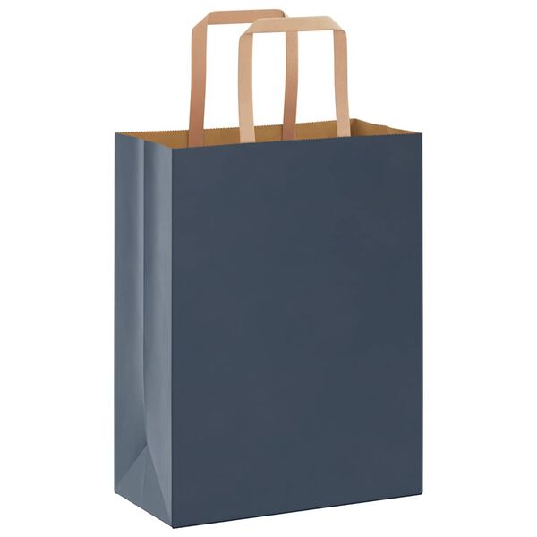 vidaXL Paper Bags 50 pcs with Handles Blue 21x11x28 cm