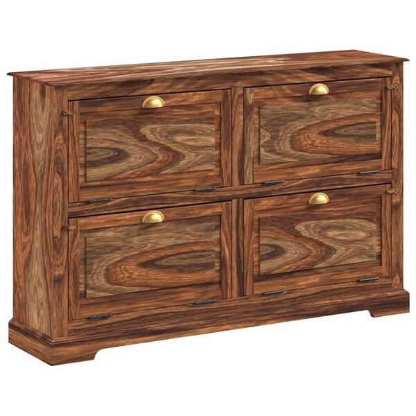 vidaXL Shoe Cabinet 140x35x90 cm Solid Acacia Wood