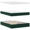 vidaXL Ottoman Bed with Mattresses Dark Green 140x200cm Velvet